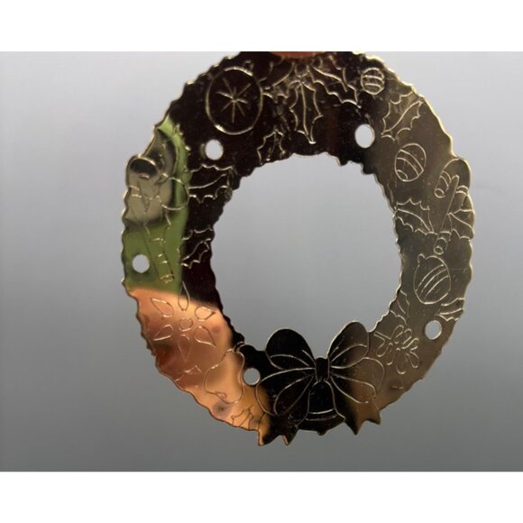 Vtg 80s 90s Gold Tone Brass Christmas Ornament Collection 10 Pc - Picture 7 of 11